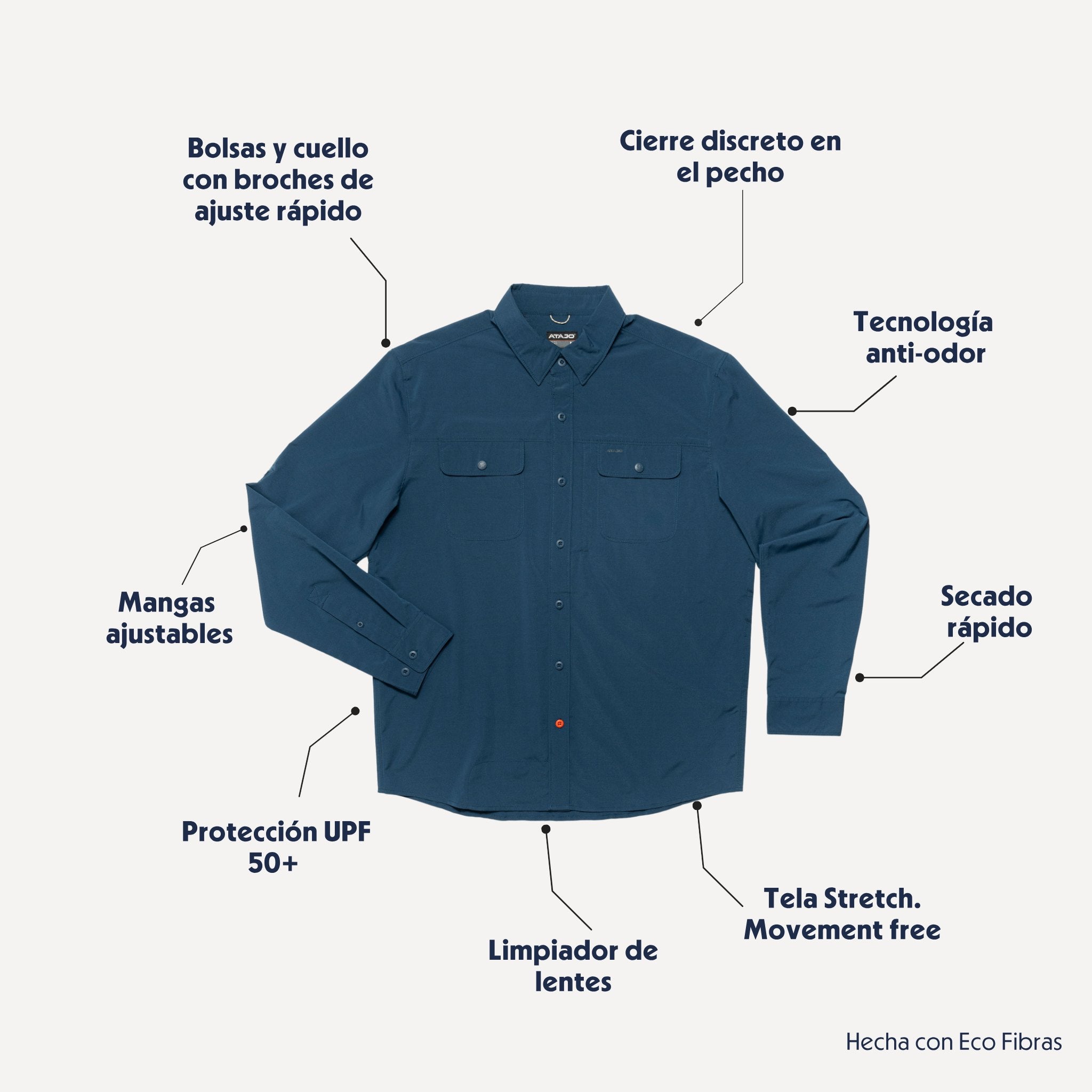 Caracteristicas de La Senda Lightweight Shirt Navy